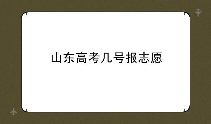 山东高考几号报志愿
