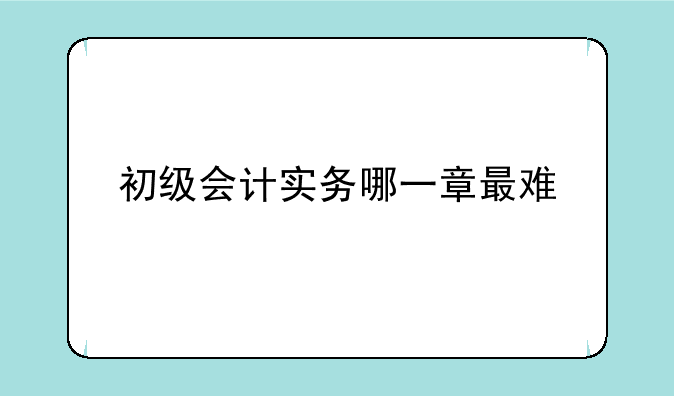 初级会计实务哪一章最难