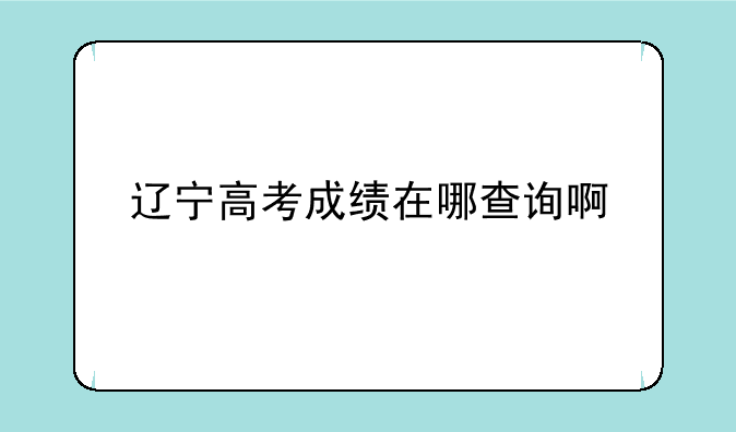 辽宁高考成绩在哪查询啊