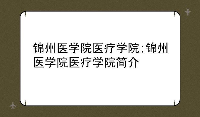 锦州医学院医疗学院;锦州医学院医疗学院简介