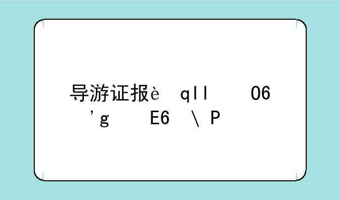 导游证报考条件:国际导游证报考条件
