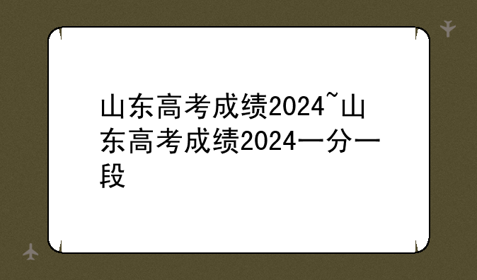 山东高考成绩2024~山东高考成绩2024一分一段