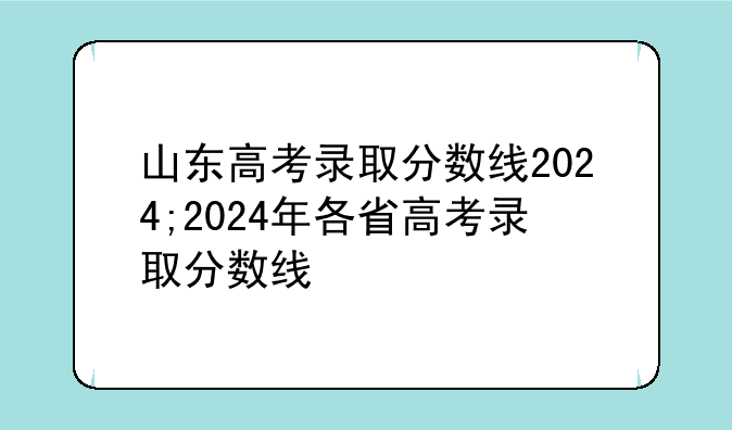 山东高考录取分数线2024;2024年各省高考录取分数线